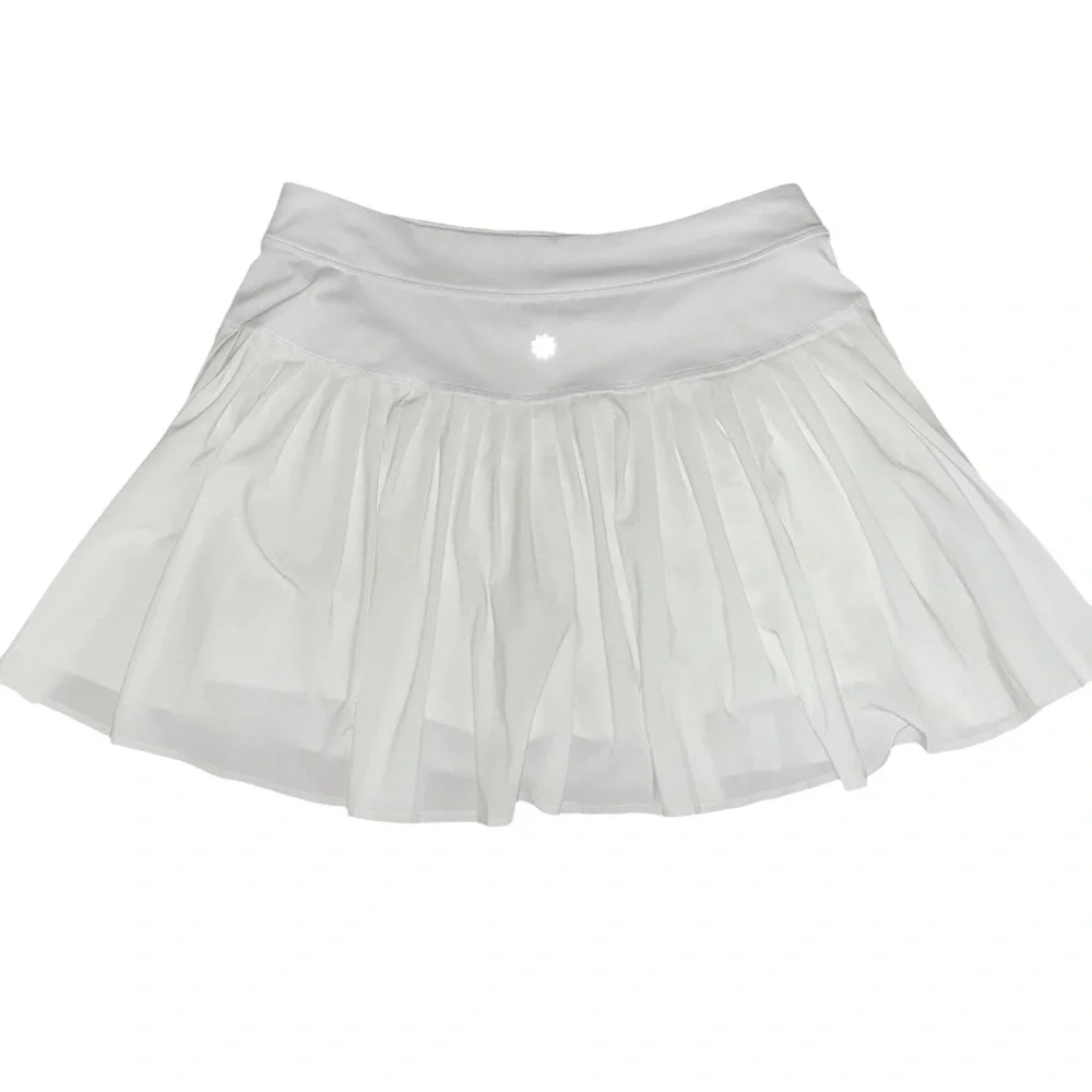 Athleta Advantage White Pleated Tennis Athletic Mini Skort Skirt - M - Picture 7 of 14